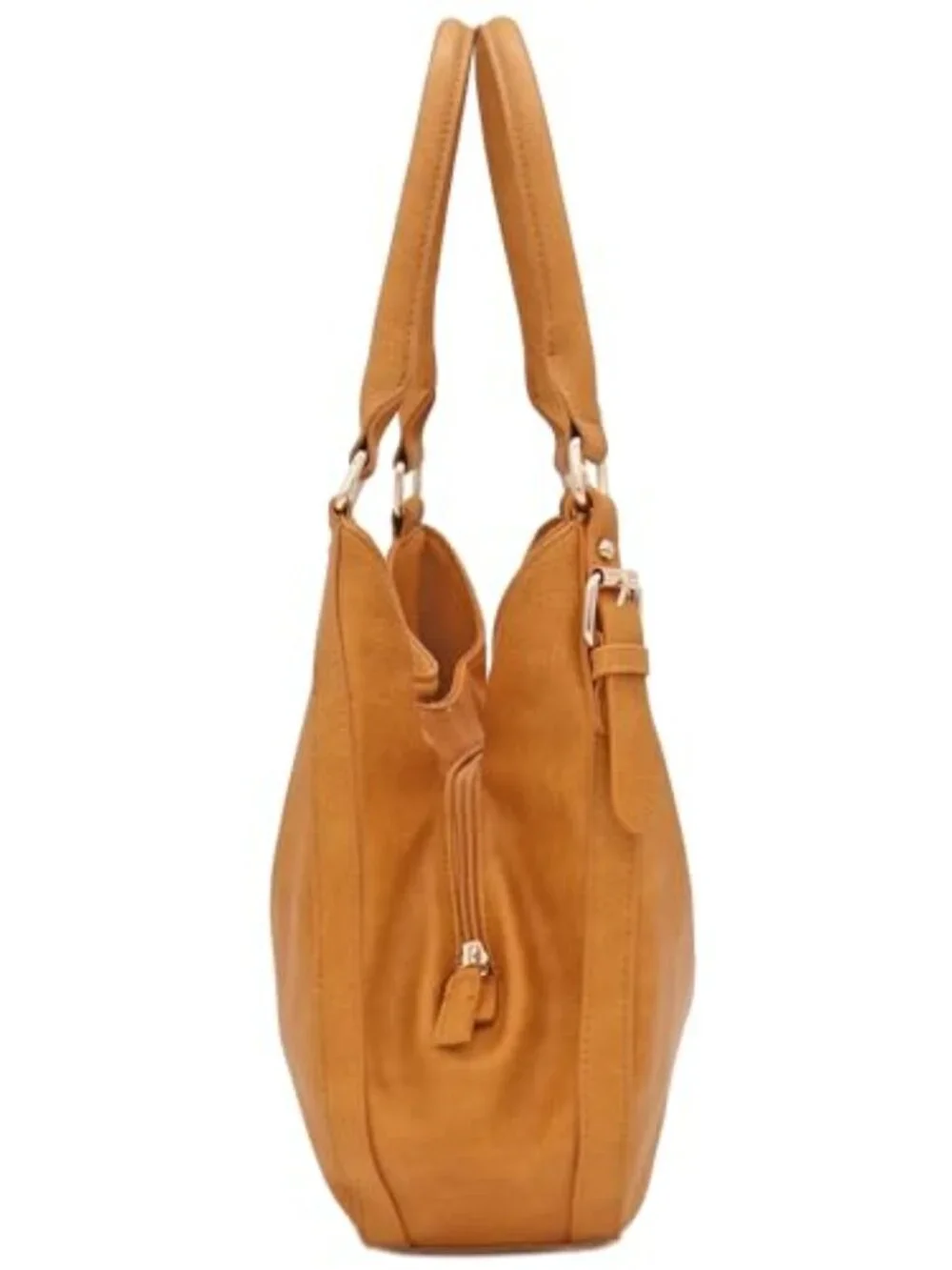 Faux Leather Medium Hobo Bag with 3 Compartments